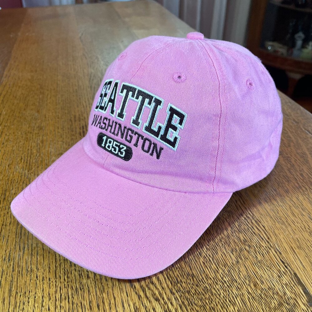 Seattle Washington Pink Metal Buckle Strap Baseball Hat Cap